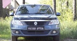 2 299 р. Защитная сетка решетки переднего бампера РА  Renault Logan  1 (2010-2016) рестайлинг  с доставкой в г. Кемерово. Увеличить фотографию 3