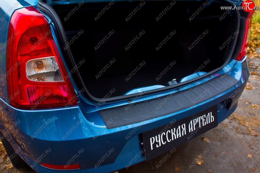 1 239 р. Защитная накладка на задний бампер RA Renault Logan 1 рестайлинг (2010-2016)  с доставкой в г. Кемерово