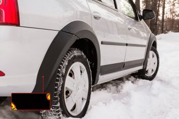 2 749 р. Расширитель арки RA (вылет 10 мм, задний правый) Renault Logan 1 рестайлинг (2010-2016) (Поверхность глянец (под покраску), Неокрашенный)  с доставкой в г. Кемерово. Увеличить фотографию 2