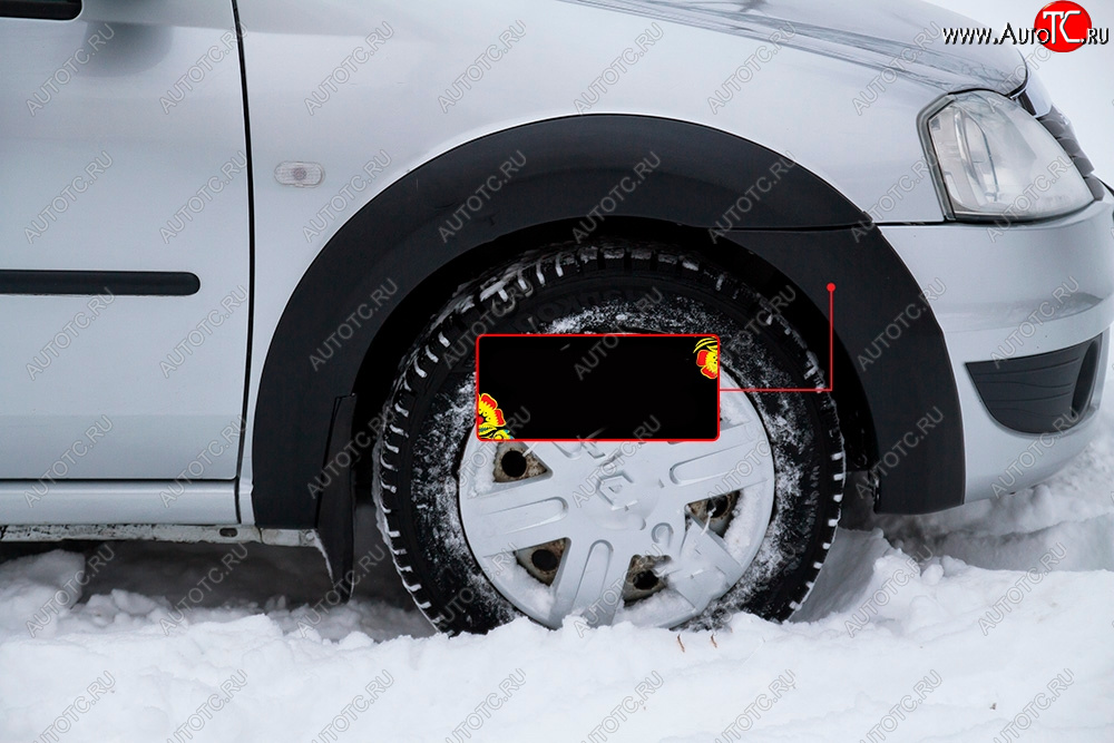3 099 р. Расширитель арки RA (вылет 10 мм, передний правый) Renault Logan 1 рестайлинг (2010-2016) (Поверхность глянец под покраску, Неокрашенный)  с доставкой в г. Кемерово