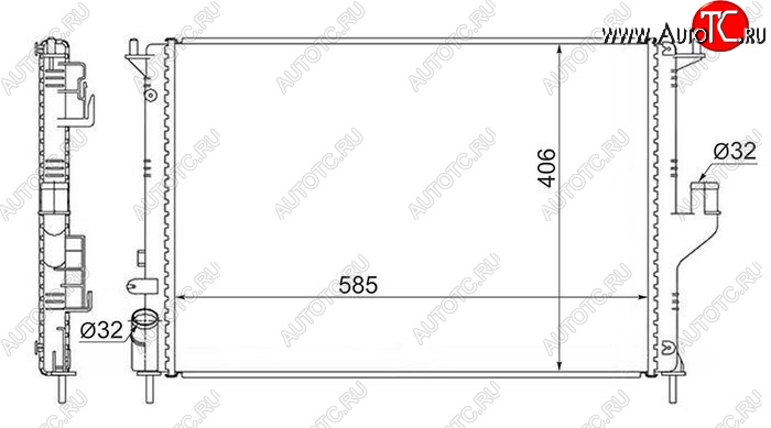 3 889 р. Радиатор SAT (1.4/1.6 с кондиционером, 2.0 без АС)  Renault Duster ( HS,  HM) (2010-2024), Renault Logan ( 1,  2) (2004-2025), Renault Logan Stepway (2018-2025), Renault Sandero ( (BS),  (B8)) (2009-2025), Renault Sandero Stepway ( (BS),  (B8)) (2010-2022), Лада Ларгус (2012-2025)  с доставкой в г. Кемерово