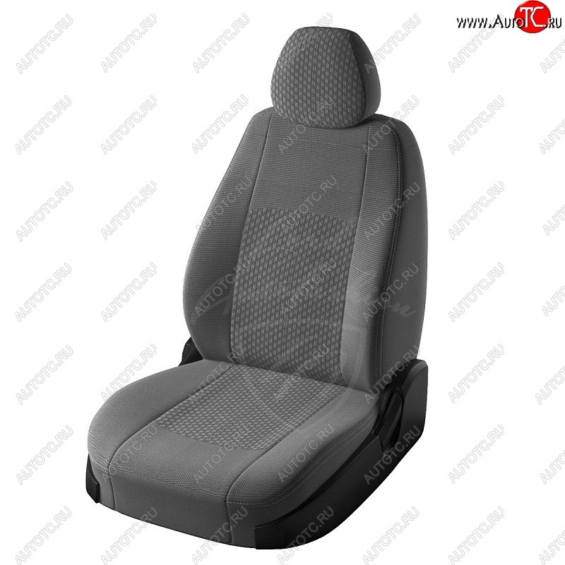 6 749 р. Чехлы для сидений (3 Г-образных подголовника) Lord Autofashion Турин (жаккард)  Renault Logan  2 - Sandero  (B8) (Серый Норд, вставка Люкс-94)  с доставкой в г. Кемерово