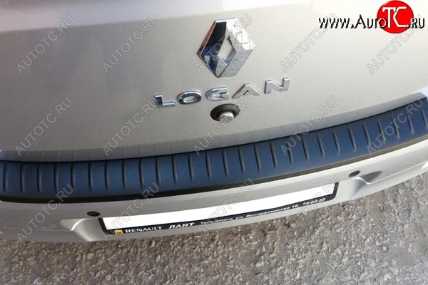499 р. Защитная накладка заднего бампера Тюн-Авто  Renault Logan  2 (2014-2018) дорестайлинг  с доставкой в г. Кемерово