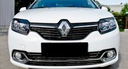 699 р. Реснички на фары RA Renault Logan 2 дорестайлинг (2014-2018) (Неокрашенные)  с доставкой в г. Кемерово. Увеличить фотографию 3