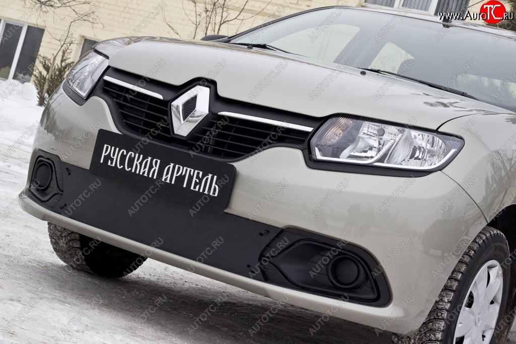 1 339 р. Зимняя заглушка переднего бампера RA  Renault Logan  2 (2014-2018) дорестайлинг  с доставкой в г. Кемерово