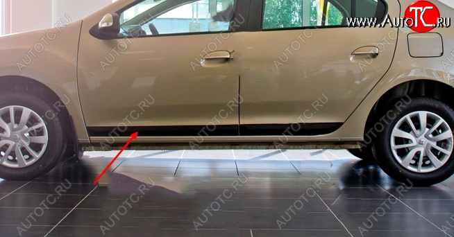 1 059 р. Молдинг двери RA (передний левый)  Renault Logan  2 - Logan Stepway (Поверхность глянец под покраску, Неокрашенный)  с доставкой в г. Кемерово