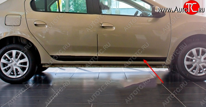 1 059 р. Молдинг двери RA (передний правый)  Renault Logan  2 - Logan Stepway (Поверхность глянец под покраску, Неокрашенный)  с доставкой в г. Кемерово