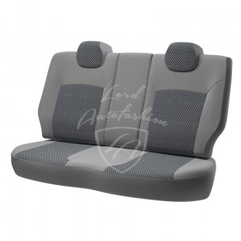 6 499 р. Чехлы для сидений Lord Autofashion Дублин (жаккард, раздельная спинка) Renault Logan 2 дорестайлинг (2014-2018) (Серый, вставка Стежок Серый)  с доставкой в г. Кемерово. Увеличить фотографию 2