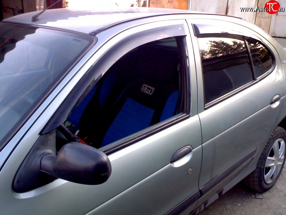 999 р. Комплект дефлекторов окон (ветровиков) 4 шт. (хетчбек) Russtal Renault Megane BA,LA хэтчбэк 5 дв. дорестайлинг (1995-1999)  с доставкой в г. Кемерово