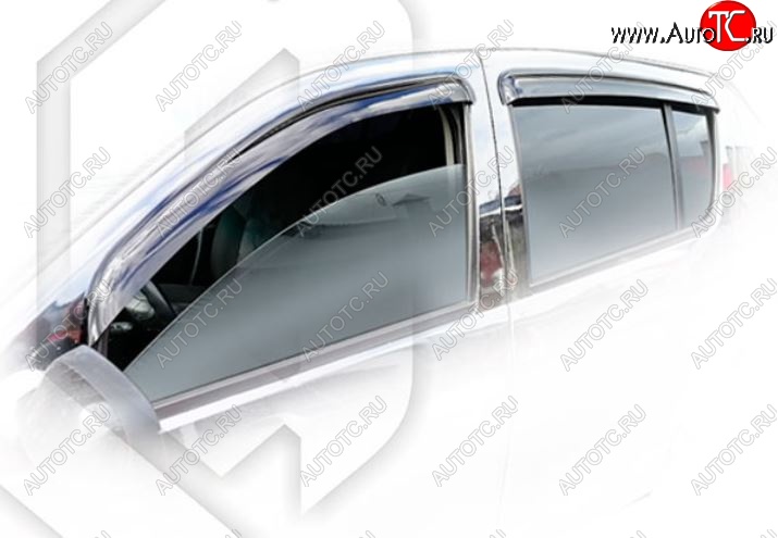 2 099 р. Дефлектора окон CA-Plastiс Renault Sandero (BS) (2009-2014) (Classic полупрозрачный, Без хром.молдинга)  с доставкой в г. Кемерово