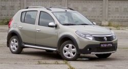 2 879 р. Молдинги дверей RA (узкие, комплект) Renault Sandero (BS) (2009-2014) (Поверхность шагрень)  с доставкой в г. Кемерово. Увеличить фотографию 2