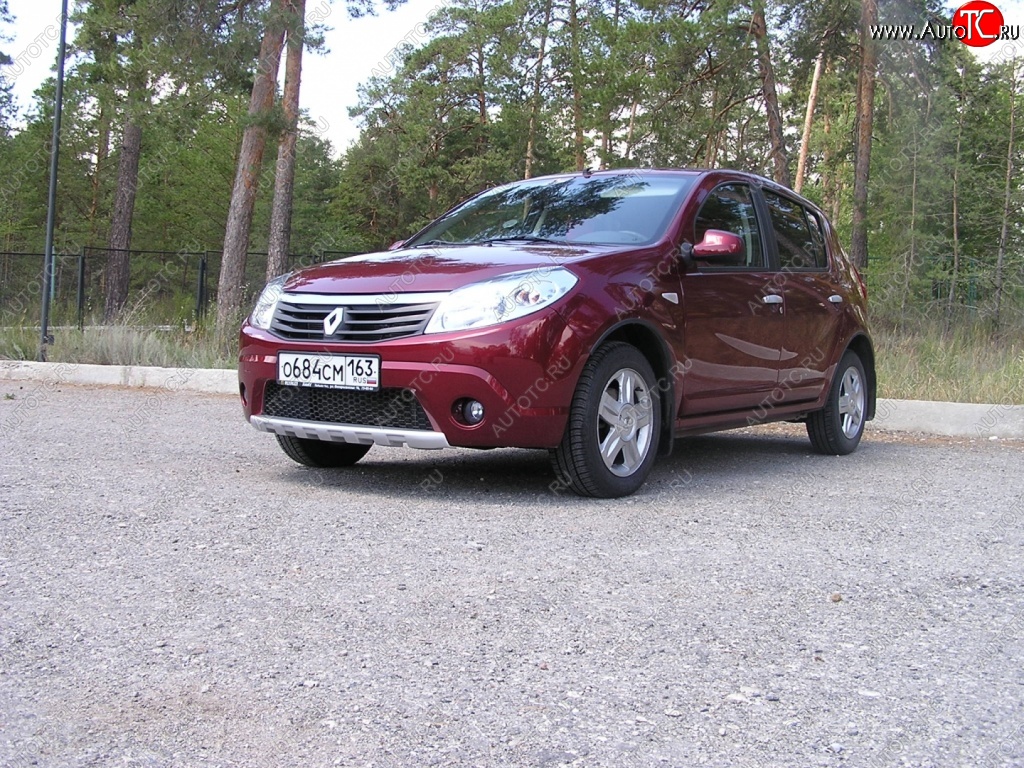 2 099 р. Накладка на передний бампер KART губа Renault Sandero (BS) (2009-2014) (Неокрашенная)  с доставкой в г. Кемерово