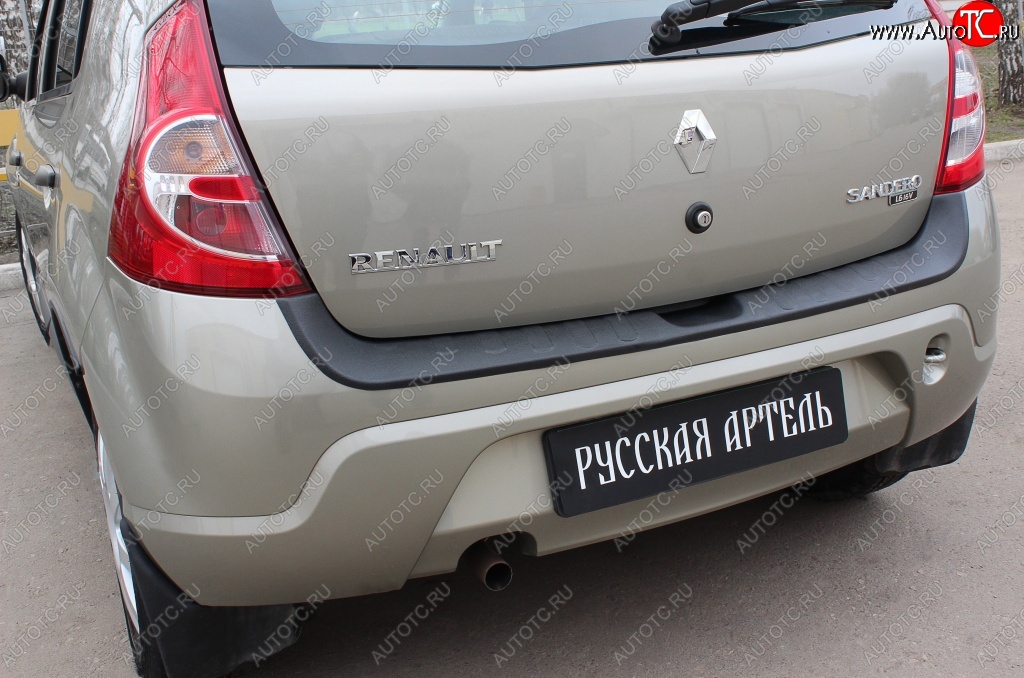 1 199 р. Защитная накладка на задний бампер RA Renault Sandero (BS) (2009-2014)  с доставкой в г. Кемерово