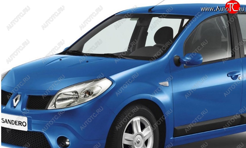 7 549 р. Переднее левое крыло (с отв. под повторитель) Стандартное Renault Sandero (BS) (2009-2014) (Окрашенное)  с доставкой в г. Кемерово