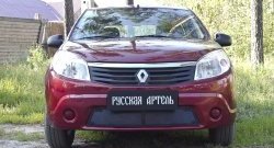 2 399 р. Защитная сетка решетки переднего бампера РА  Renault Sandero  (BS) (2009-2014)  с доставкой в г. Кемерово. Увеличить фотографию 2