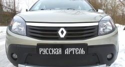 1 299 р. Зимняя заглушка решетки переднего бампера РА  Renault Sandero Stepway  (BS) (2010-2014)  с доставкой в г. Кемерово. Увеличить фотографию 1