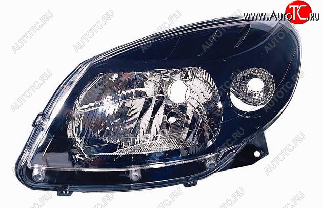 3 099 р. Фара BRIGHTROAD (чёрная, левая) Renault Sandero Stepway (BS) (2010-2014)  с доставкой в г. Кемерово