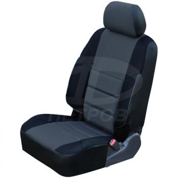 Чехлы ПЕТРОВ А10 (экокожа/жаккард) Renault Sandero  (BS) - Sandero Stepway  (BS) (черный)