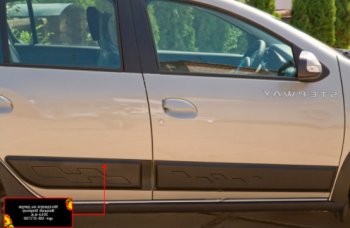 Молдинг двери RA (задний правый) Renault Sandero  (B8) - Sandero Stepway  (B8) (Поверхность шагрень)
