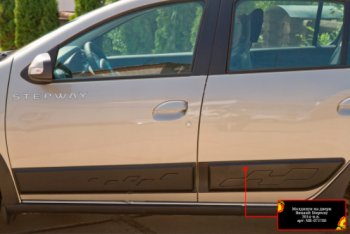 Молдинг двери RA (задний левый) Renault Sandero  (B8) - Sandero Stepway  (B8) (Поверхность шагрень)