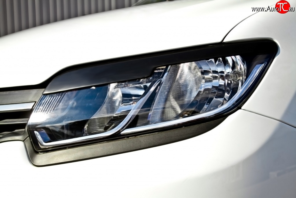 659 р. Реснички передних фар RA Renault Sandero (B8) дорестайлинг (2014-2018) (Неокрашенные) с доставкой в г. Кемерово Увеличить фотографию 1 659 р. Реснички передних фар RA Renault Sandero (B8) дорестайлинг (2014-2018) (Неокрашенные) с доставкой в г. Кемерово