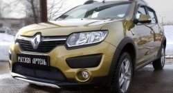 2 399 р. Защитная сетка решетки переднего бампера РА  Renault Sandero Stepway  (B8) (2014-2018) дорестайлинг  с доставкой в г. Кемерово. Увеличить фотографию 2