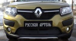 2 399 р. Защитная сетка решетки переднего бампера РА  Renault Sandero Stepway  (B8) (2014-2018) дорестайлинг  с доставкой в г. Кемерово. Увеличить фотографию 3