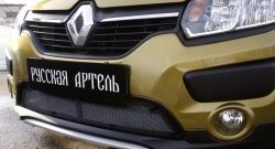 2 399 р. Защитная сетка решетки переднего бампера РА  Renault Sandero Stepway  (B8) (2014-2018) дорестайлинг  с доставкой в г. Кемерово. Увеличить фотографию 1