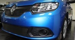 1 469 р. Нижняя сетка на бампер Russtal (черная)  Renault Sandero  (B8) (2014-2018) дорестайлинг  с доставкой в г. Кемерово. Увеличить фотографию 3