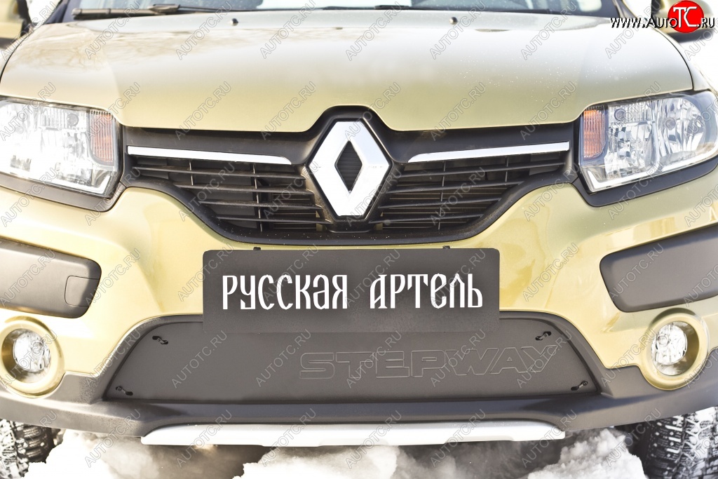 1 329 р. Зимняя заглушка решетки переднего бампера Stepway РА  Renault Sandero Stepway  (B8) (2014-2018) дорестайлинг  с доставкой в г. Кемерово