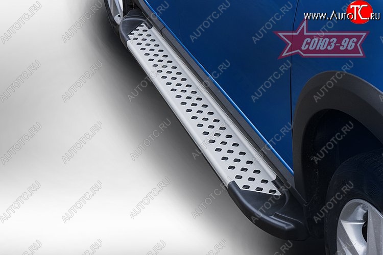 8 819 р. Пороги из алюминиевого профиля Souz-96  Renault Sandero  (B8) (2014-2018) дорестайлинг  с доставкой в г. Кемерово