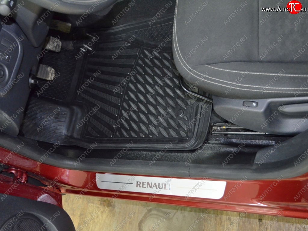 1 849 р. Комплект накладок на ковролин порогов Kart RS Renault Sandero (B8) дорестайлинг (2014-2018)  с доставкой в г. Кемерово