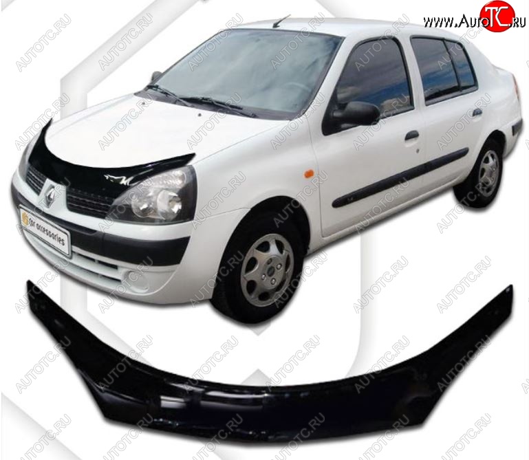 2 199 р. Дефлектор капота CA-Plastiс exclusive Renault Symbol седан LB 2-ой рестайлинг (2006-2008) (Classic черный, Без надписи) с доставкой в г. Кемерово Увеличить фотографию 1 2 199 р. Дефлектор капота CA-Plastiс exclusive Renault Symbol седан LB 2-ой рестайлинг (2006-2008) (Classic черный, Без надписи) с доставкой в г. Кемерово