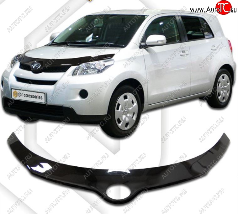 2 559 р. Дефлектор капота CA-Plastiс Exclusive  Scion xD (2007-2014) (Classic черный, Без надписи)  с доставкой в г. Кемерово