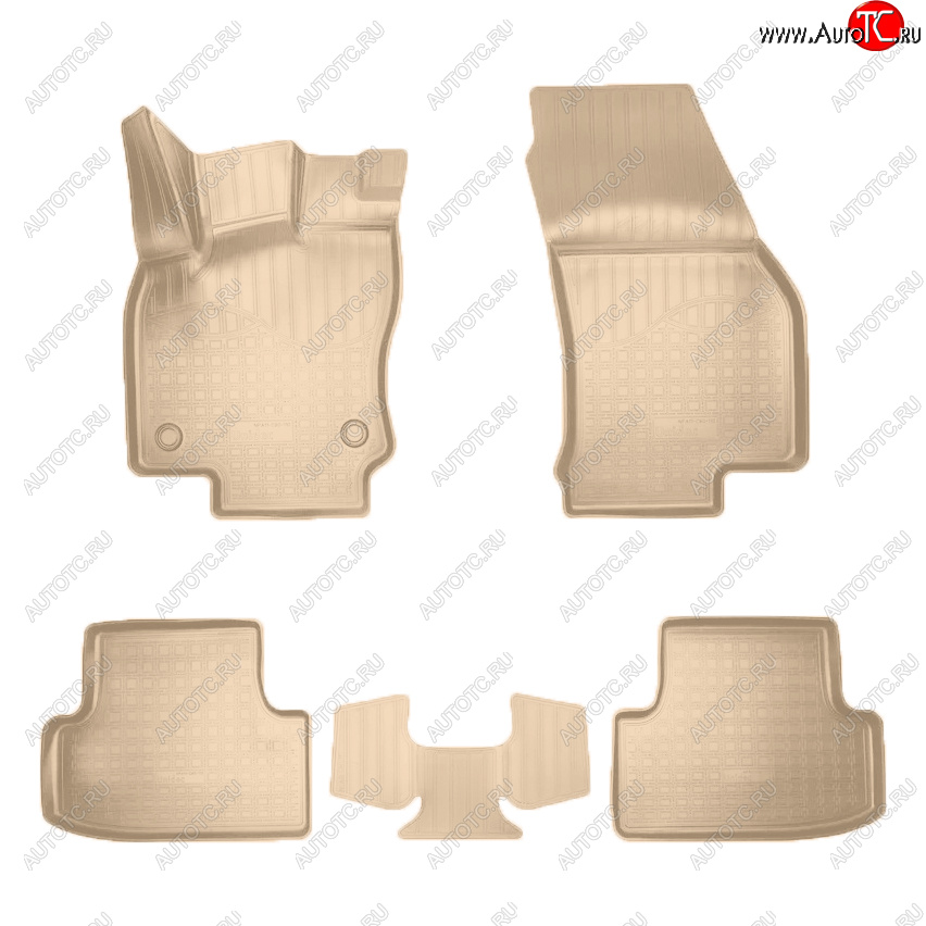 2 899 р. Коврики салона Norplast  Seat Ateca  5FP (2016-2025) (Цвет: бежевый)  с доставкой в г. Кемерово