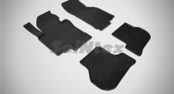 Износостойкие коврики в салон с рисунком Сетка SeiNtex Premium 4 шт. (резина) Seat Leon  1P хэтчбэк 5 дв. (2005-2009) дорестайлинг