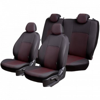 5 949 р. Чехлы сидений Lord Autofashion Дублин (жаккард, 60/40, раздельное заднее сиденье, 3Г-образ. подголовника) Chevrolet Aveo T200 хэтчбек 5 дв (2002-2008) (Чёрный, Ёж красный)  с доставкой в г. Кемерово. Увеличить фотографию 3