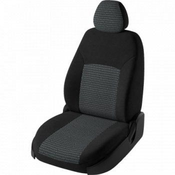 Чехлы сидений Lord Autofashion Дублин (жаккард, цельное заднее сиденье) Daewoo Nexia дорестайлинг (1995-2008) (Чёрный, зигзаг)