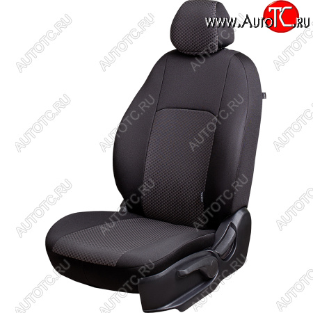 5 299 р. Чехлы сидений Lord Autofashion Дублин (жаккард, 60/40, раздельное заднее сиденье и спинка, подлокотник, отдельный бок, 3Г-образ. подголовника) Geely Emgrand EC7 седан дорестайлинг (2009-2016) (Чёрный, стежок серый)  с доставкой в г. Кемерово