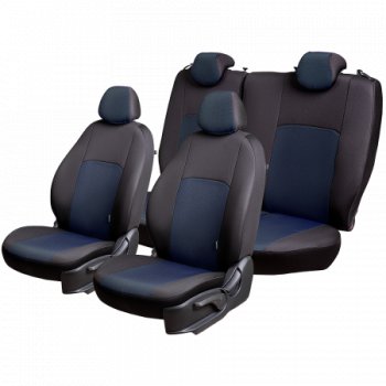 4 389 р. Чехлы сидений Lord Autofashion Дублин (жаккард, раздел. задн. спинка 40/20/40 и сиденье 40/60, 3Г-образ. подголовника) Honda CR-V RE1,RE2,RE3,RE4,RE5,RE7 дорестайлинг (2007-2010) (Чёрный, Ёж синий)  с доставкой в г. Кемерово. Увеличить фотографию 3
