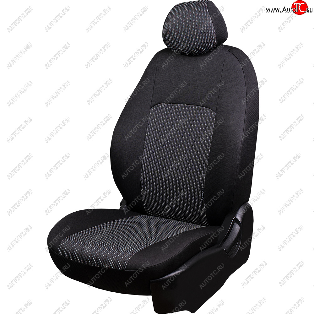 5 399 р. Чехлы сидений Lord Autofashion Дублин (жаккард, 60/40, раздельное заднее сиденье, подлокотник, 3П-образ. подголовника)  Hyundai Elantra  CN7 (2020-2023) (Чёрный, Сеул серый)  с доставкой в г. Кемерово