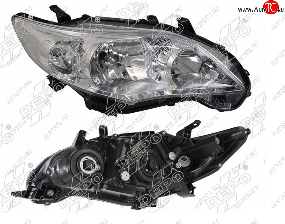 12 499 р. Правая фара DEPO Toyota Corolla E150 седан рестайлинг (2009-2013)  с доставкой в г. Кемерово
