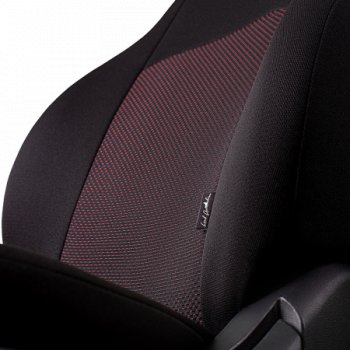 4 389 р. Чехлы сидений Lord Autofashion Дублин (жаккард, 60/40, раздельная спинка, 3Г-образ. подголовника) KIA Soul AM дорестайлинг (2008-2011) (Чёрный, Ёж красный)  с доставкой в г. Кемерово. Увеличить фотографию 2