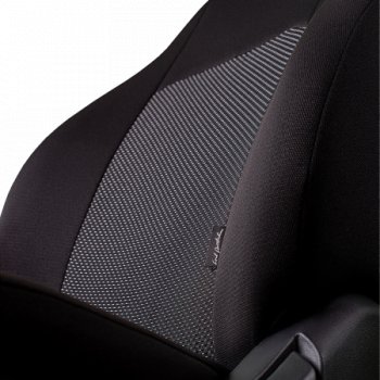 4 999 р. Чехлы сидений Lord Autofashion Дублин (жаккард, 60/40, раздельная задняя спинка, 3П-образ. подголовника) KIA Cerato 4 BD дорестайлинг, хэтчбэк (2018-2021) (Чёрный, Ёж белый)  с доставкой в г. Кемерово. Увеличить фотографию 2