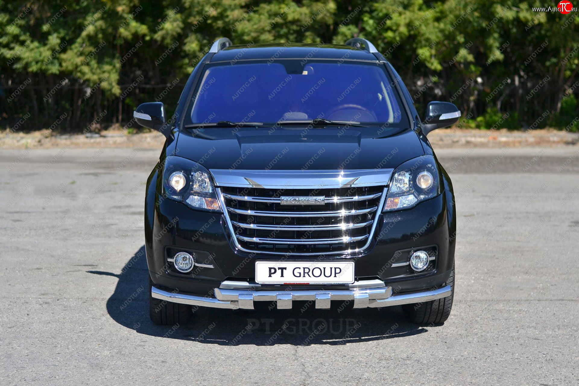 28 349 р. Защита переднего бампера (двойная с зубьями, Ø63/63 мм) Petroil Tuning  Great Wall Hover H3 (2017-2025) (нержавейка полированна)  с доставкой в г. Кемерово