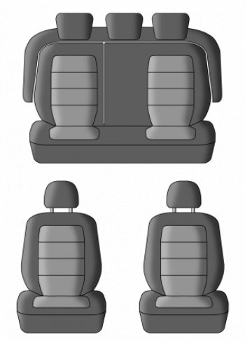 6 849 р. Чехлы сидений (жаккард, 60/40, раздельная задняя спинка арка, 3Г-образ. подголовника) Lord Autofashion Дублин Nissan Almera G15 седан (2012-2019) (Чёрный, Ёж синий)  с доставкой в г. Кемерово. Увеличить фотографию 3