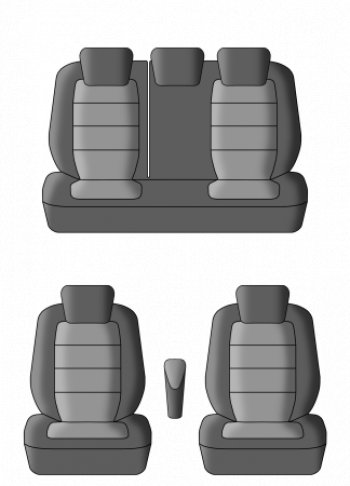 5 399 р. Чехлы сидений (жаккард, 60/40, раздельная задняя спинка, 3Г-образ.подголовника) Lord Autofashion Дублин  Renault Kaptur (2016-2025) дорестайлинг, рестайлинг (Чёрный, Ёж белый)  с доставкой в г. Кемерово. Увеличить фотографию 3