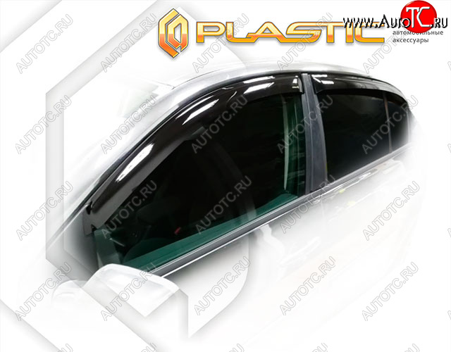 2 079 р. Ветровики дверей CA-Plastic  Renault Megane  седан (2006-2009)  рестайлинг (Classic полупрозрачный, Без хром. молдинга)  с доставкой в г. Кемерово