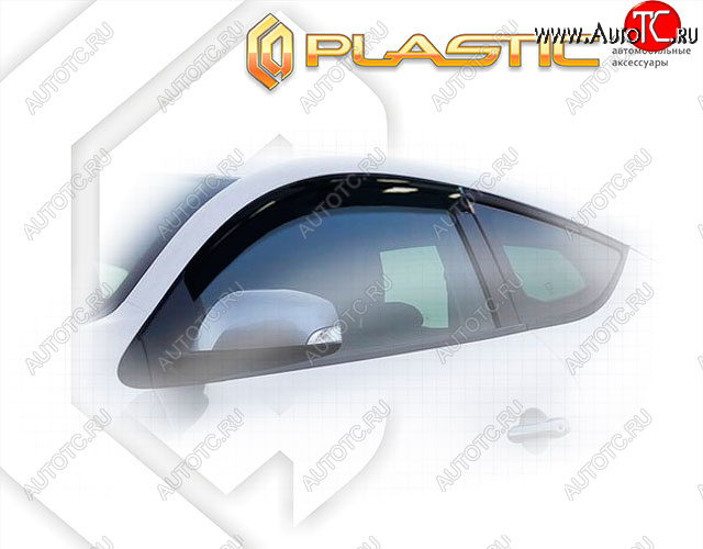 1 839 р. Ветровики дверей CA-Plastic  Renault Megane  купе 3 дв. (2008-2014) дорестайлинг, 1-ый рестайлинг (Classic полупрозрачный, Без хром. молдинга)  с доставкой в г. Кемерово