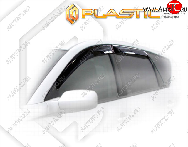 2 159 р. Дефлектора окон CA-Plastic  Toyota Caldina  T240 (2005-2007) универсал рестайлинг (Classic полупрозрачный, Без хром. молдинга, Крепление на скотч)  с доставкой в г. Кемерово